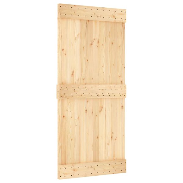 vidaXL Puerta corredera con herrajes madera maciza de pino 95x210 cm