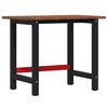 vidaXL Banco de trabajo rectangular madera maciza roble 100x60x81,5 cm