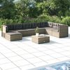 vidaXL Set de muebles de jard&iacute;n 9 pzas y cojines rat&aacute;n sint&eacute;tico gris