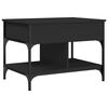 vidaXL Mesa de centro madera de ingenier&iacute;a y metal negro 70x50x50 cm