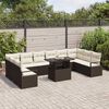 vidaXL Conjunto de sof&aacute; de jard&iacute;n 11 pcs Marr&oacute;n rat&aacute;n sint&eacute;tico