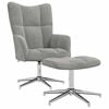 vidaXL Sill&oacute;n de relax con taburete terciopelo gris claro