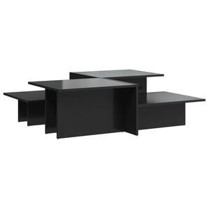vidaXL Mesas de centro 2 uds madera de ingenier&iacute;a negro brillante