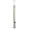 vidaXL Baliza luminosa con sensor y toma de corriente, 110 cm, acero inoxidable, IP44