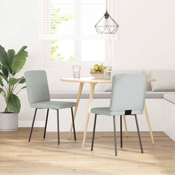 vidaXL Sillas de comedor 2 unidades terciopelo gris claro