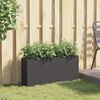 vidaXL Jardinera con 2 maceteros de rat&aacute;n sint&eacute;tico negra 90x20x40 cm