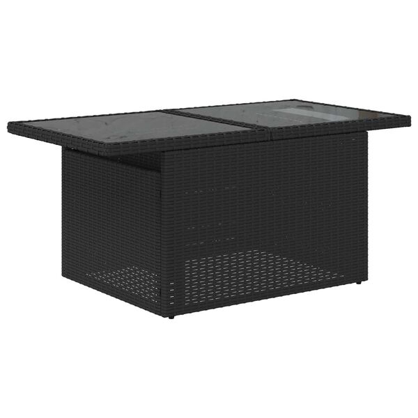 vidaXL Conjunto de sof&aacute; de jard&iacute;n 10 pcs Negro Rattan de Poli&eacute;ster
