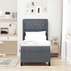 vidaXL Cama tipo Box Spring Gris oscuro 200 x 80 cm Poli&eacute;ster