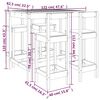 vidaXL Set de mesa y taburetes altos jard&iacute;n 5 piezas madera pino negro