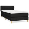 vidaXL Cama box spring con colch&oacute;n tela negro 90x190 cm
