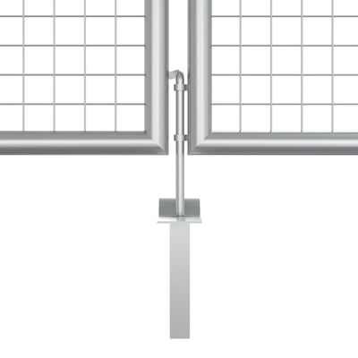 vidaXL Puerta de jardín de acero galvanizado plateado 415x175 cm