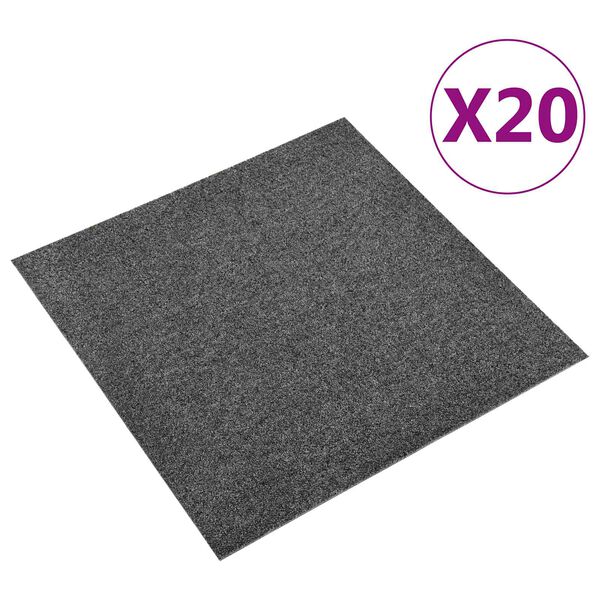 vidaXL Alfombra 20 pcs Antracita 50 x 50 cm 100% Polipropileno