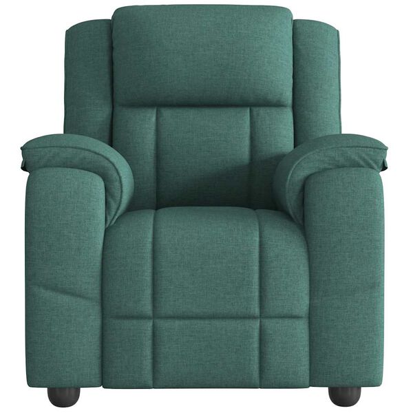 vidaXL Sillón de masaje reclinable de tela verde oscuro