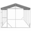 vidaXL Perrera exterior con techo acero galvanizado plata 3x7,5x2,5 m