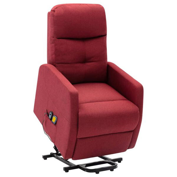 vidaXL Sill&oacute;n de masaje elevable tela rojo tinto