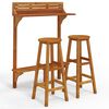 vidaXL Juego muebles de bar de balc&oacute;n 3 piezas madera maciza de acacia