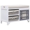 vidaXL Banco de recibidor de madera de Paulownia blanco 70x33,5x45 cm