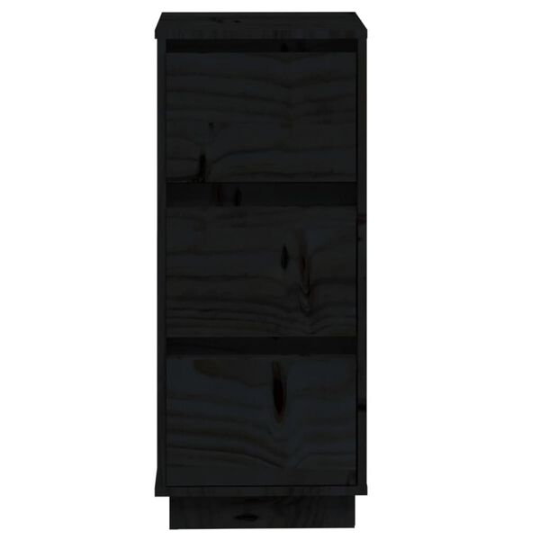 vidaXL Aparador 2 uds madera maciza de pino negro 32x34x75 cm
