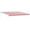 vidaXL Toldo retr&aacute;ctil Rojo y blanco 400 x 350 cm Tela y Aluminio