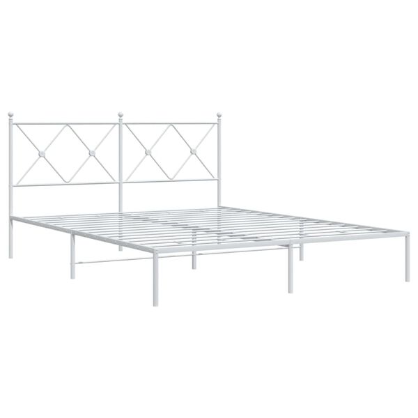 vidaXL Estructura cama sin colch&oacute;n con cabecero metal blanco 160x200cm