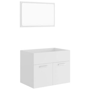 vidaXL Conjunto de muebles de ba&ntilde;o 2 piezas contrachapada blanco