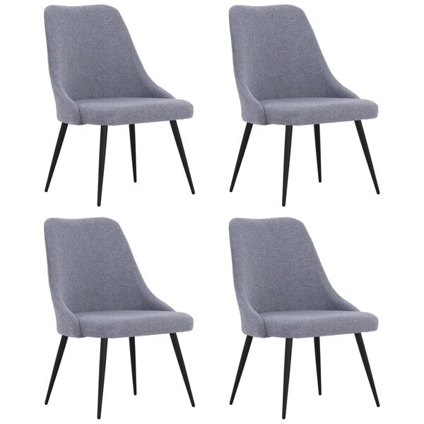 vidaXL Sillas de comedor 4 unidades tela gris claro