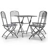 vidaXL Set de comedor de jard&iacute;n 5 pzas malla metal expandido antracita