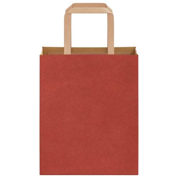 vidaXL Bolsas de papel con asas 250 uds rojo 18x8x22 cm