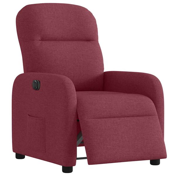 vidaXL Sill&oacute;n reclinable el&eacute;ctrico tela rojo tinto