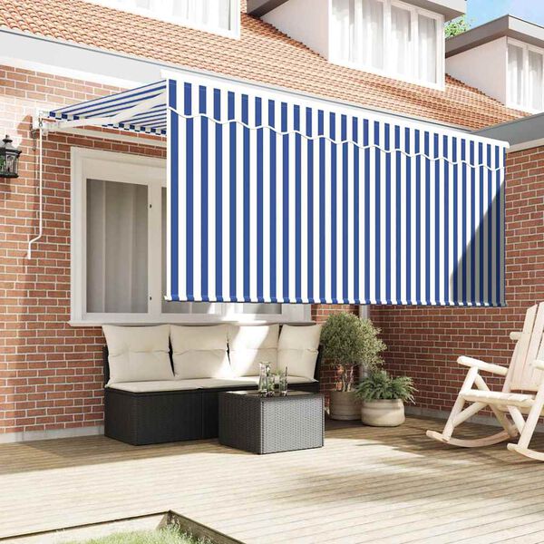 vidaXL Toldo Retr&aacute;ctil Azul y 300 x 200 cm Poli&eacute;ster y Aluminio