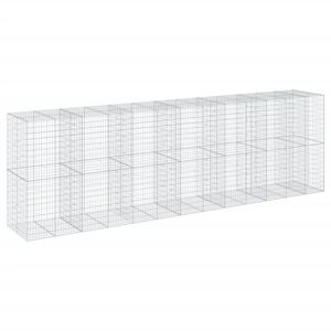 vidaXL Cesta de gaviones con cubierta hierro galvanizado 650x100x200cm