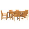 vidaXL Conjunto de Comedor de Jardín 7 pcs Marrón