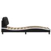 vidaXL Estructura de cama sin colch&oacute;n Hvar cuero sint&eacute;tico negro blanco 90x200 cm