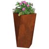 vidaXL Jardinera 2 pcs Oxidado 40 x 40 x 75 cm Acero autopatinable