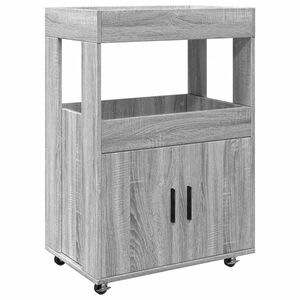 vidaXL Carrito de bar madera de ingenier&iacute;a gris Sonoma 60x39,5x89 cm