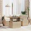 vidaXL Conjunto de sof&aacute; de jard&iacute;n 5 pcs Beige Polirat&aacute;n