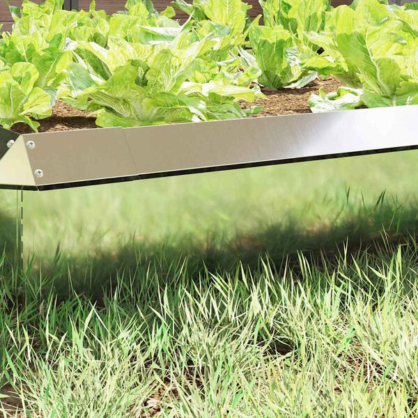 vidaXL Valla para caracoles Plateado 50 x 3,5 x 25 cm