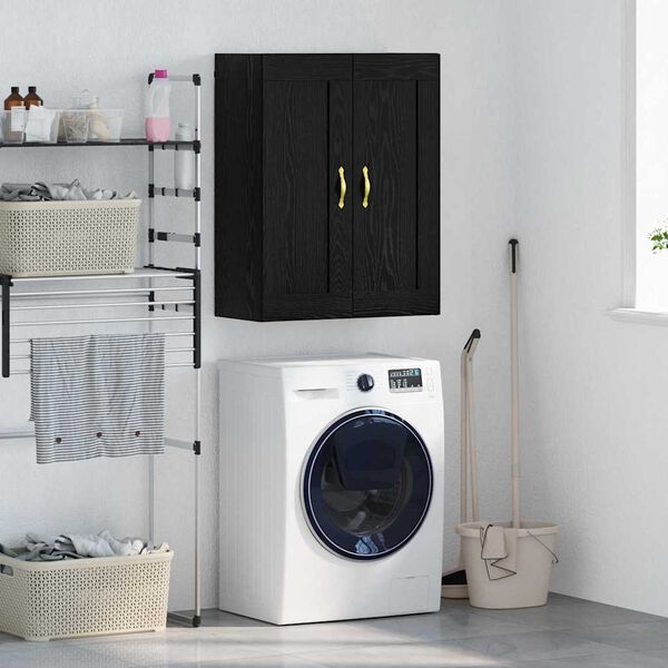 vidaXL Armario de pared Roble Negro 69,5 x 34 x 90 cm