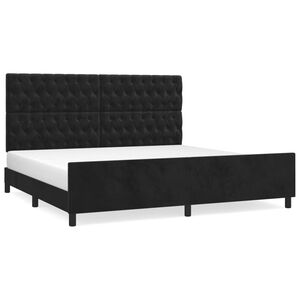 vidaXL Estructura cama sin colch&oacute;n terciopelo negro 200x200 cm