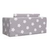 vidaXL Sofá de niños de 2 plazas felpa suave gris claro con estrellas