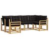 vidaXL Conjunto de sof&aacute;s de exterior 6 uds. Blanco y Negro
