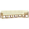 vidaXL Conjunto de sof&aacute;s de exterior 6 uds. Blanco y Crema Poli&eacute;ster