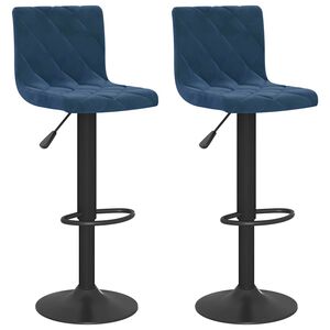 vidaXL Taburetes de cocina 2 unidades terciopelo azul