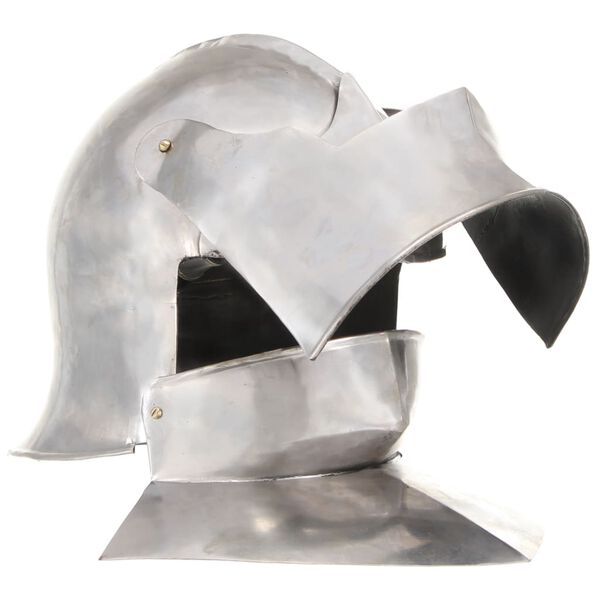 vidaXL R&eacute;plica de casco de caballero medieval antiguo LARP acero plata