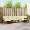 vidaXL Conjunto de sof&aacute;s de exterior con coj&iacute;n 7 pcs Natural y Crema