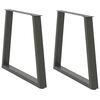 vidaXL Patas para mesa de comedor en forma de V (2 unidades), antracita, 80 x (72-73,3) cm, acero
