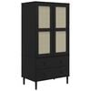 vidaXL Armario SENJA aspecto de rat&aacute;n madera pino negro 90x55x175 cm