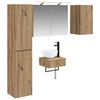 vidaXL Juego de muebles de ba&ntilde;o 5 uds. Roble artisan