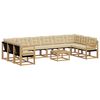 vidaXL Conjunto de sof&aacute;s de exterior con coj&iacute;n 11 pcs y Beige