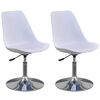 vidaXL Sillas de comedor giratorias 2 unidades cuero sint&eacute;tico blanco